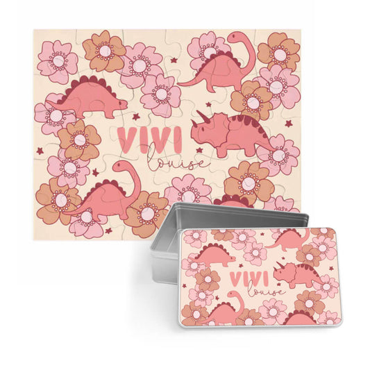 Kids Personalized 30 Piece Puzzle | Dino Diva