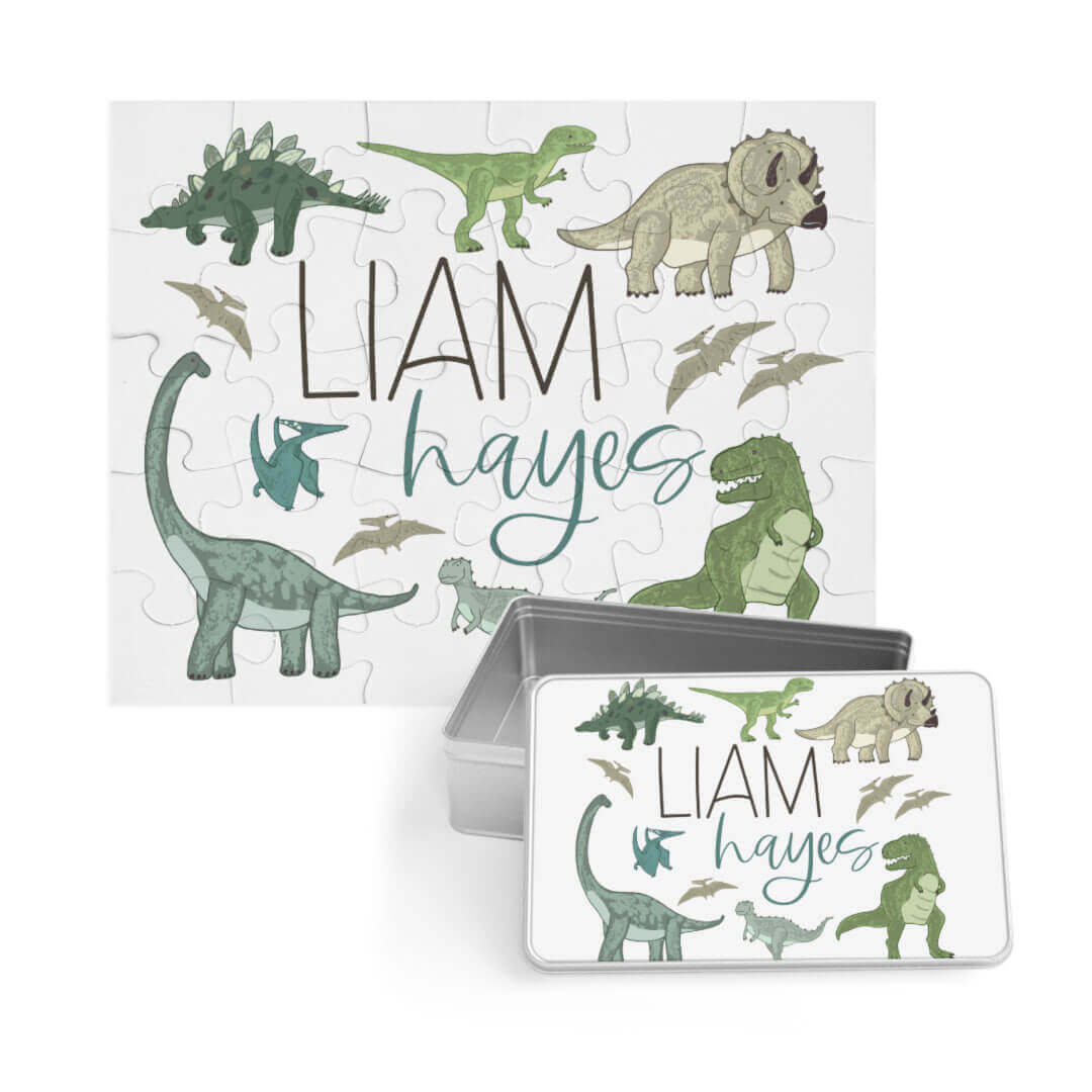 Kids Personalized 30 Piece Puzzle | Dinosaur friends