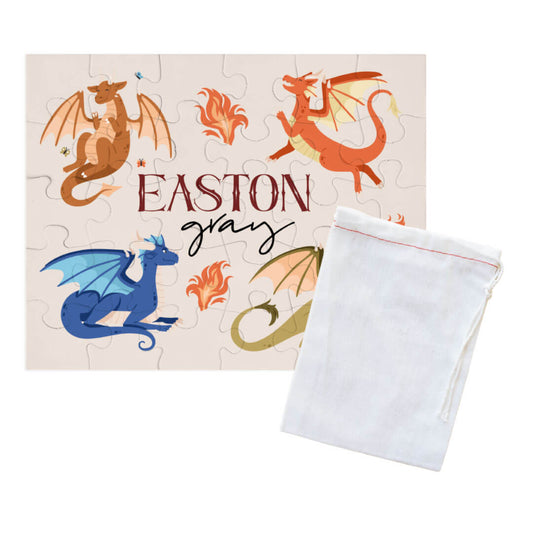 Kids Personalized 30 Piece Puzzle | Dragon Friends