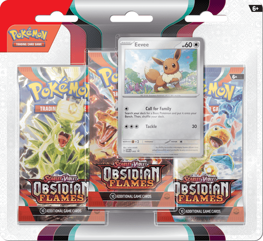 Pokemon TCG -  Scarlet & Violet: Obsidian Flames 3pk Blister - Eevee