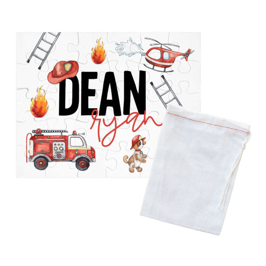 Kids Personalized 30 Piece Puzzle | Firetrucks