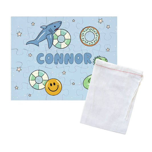 blue floatie friends personalized puzzle blue