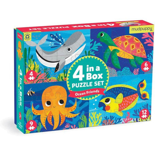 Mudpuppy 4 in a Box Ocean Puzzle