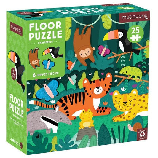 Mudpuppy Floor Puzzle with Shaped Pieces: Rainforestr
