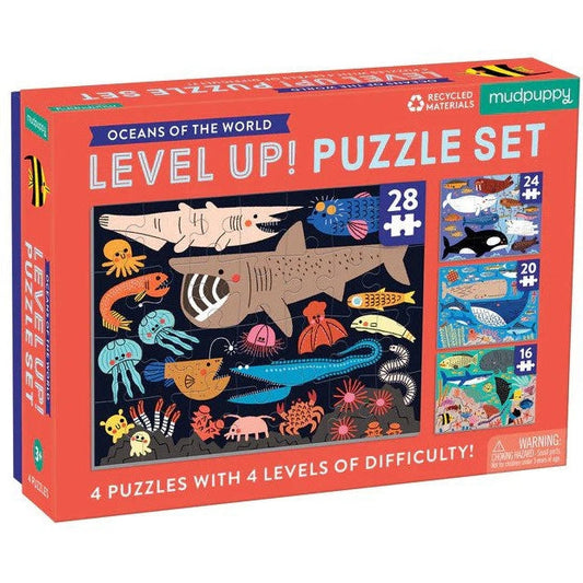 Mudpuppy Level Up Puzzle Set: Oceans of the World