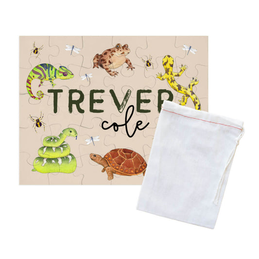 Kids Personalized 30 Piece Puzzle | Reptile Buds