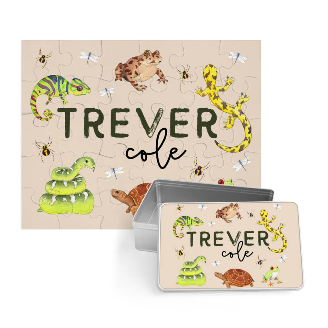 Kids Personalized 30 Piece Puzzle | Reptile Buds