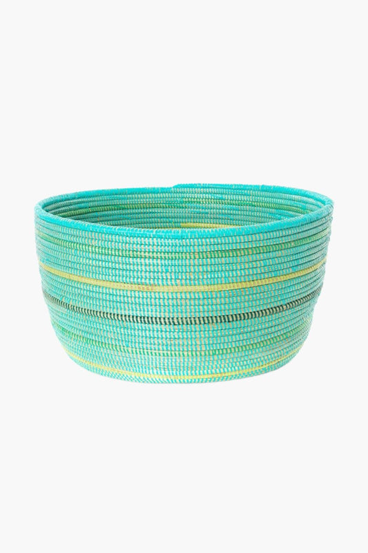 Seaside Stripe Knitting Basket