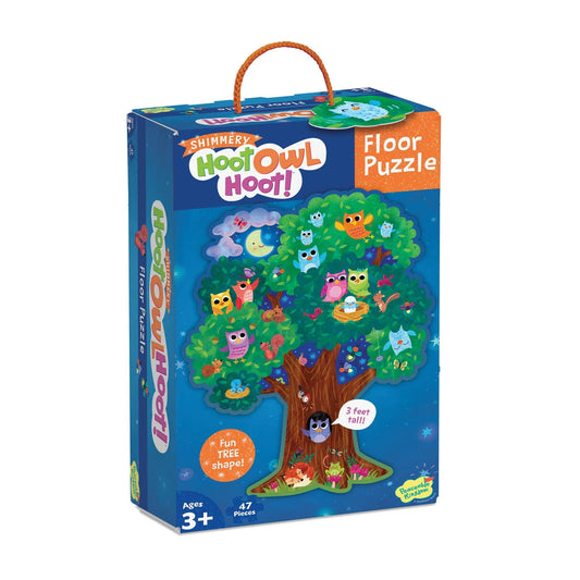 Peaceable Kingdom Floor Puzzle | Shimmery Hoot Owl Hoot!