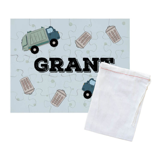 garbage truck personalized puzzle for kids