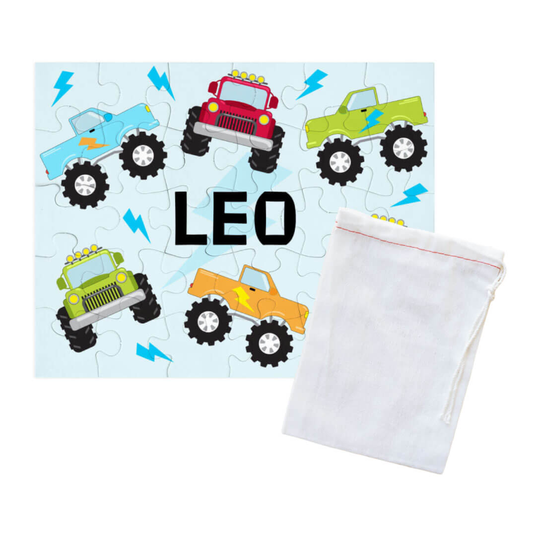 truck rally puzzle for kids in bag