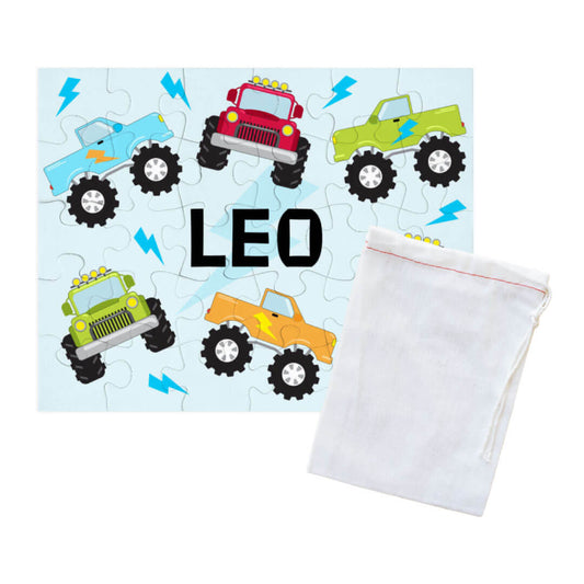 truck rally puzzle for kids in bag